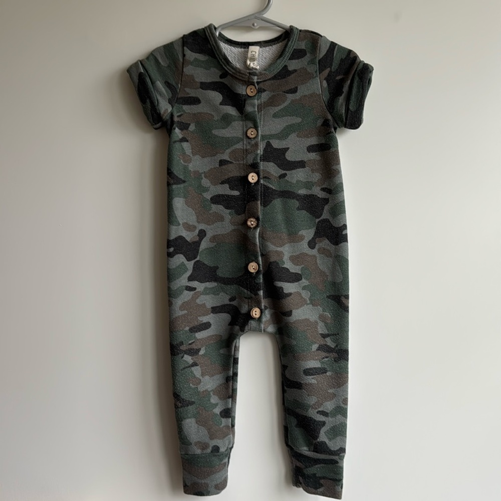 OG Camo Short Childhoods Sleeve Romper 18-24M